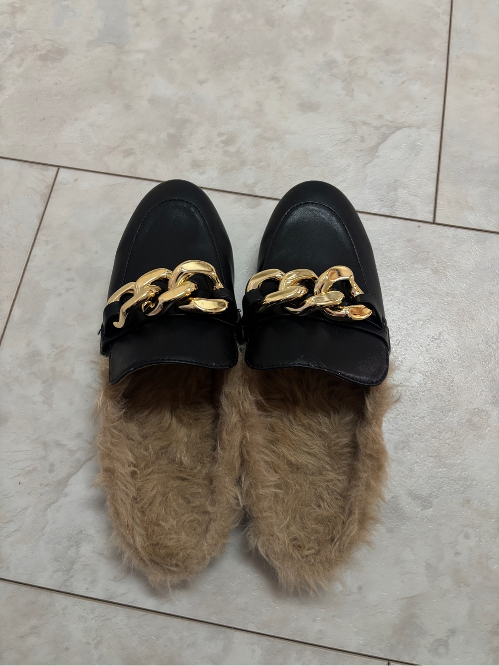 Dream Pairs - fur lined mule loafers